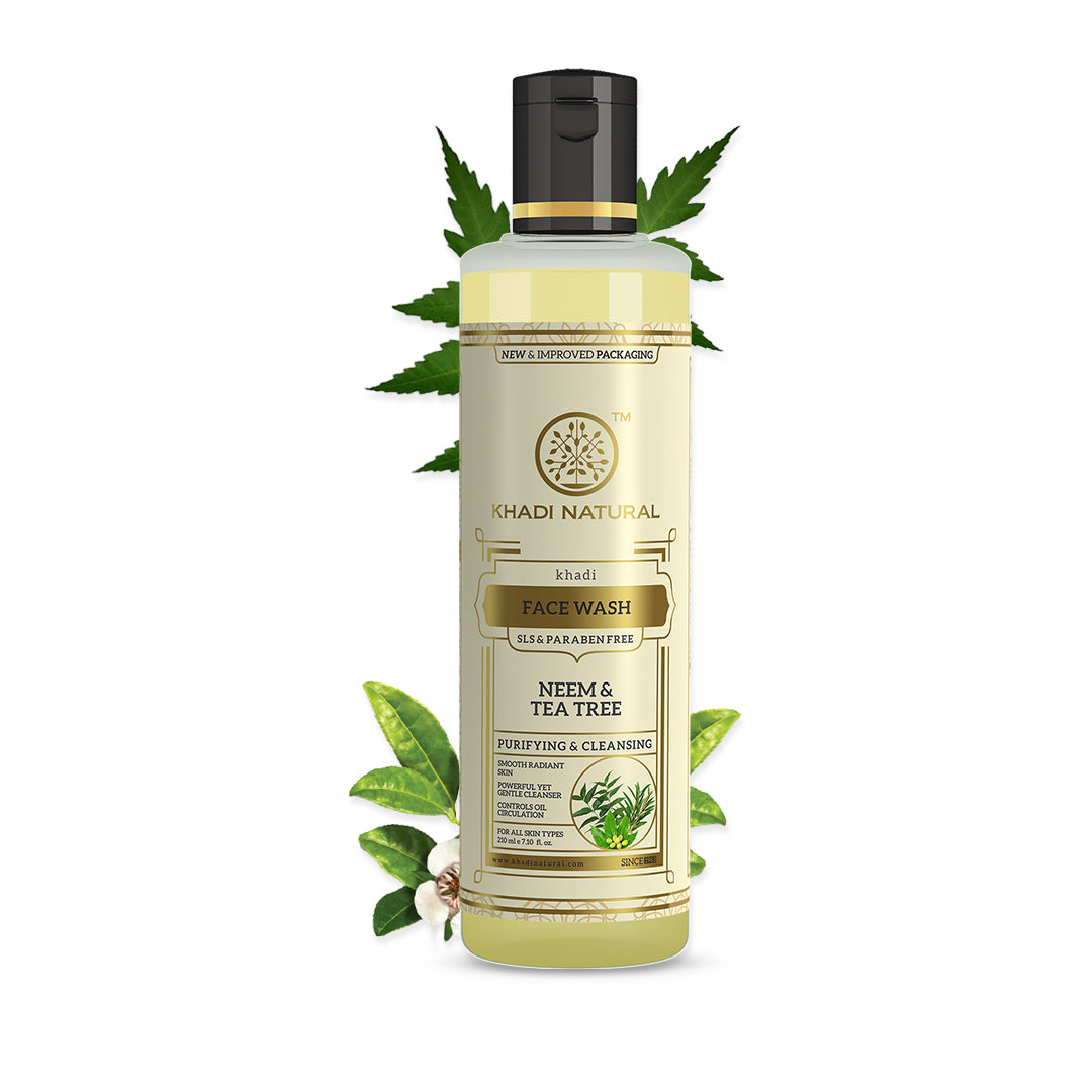 Khadi Natural Neem Teatree Face Wash Sls Paraben Free 210 ml