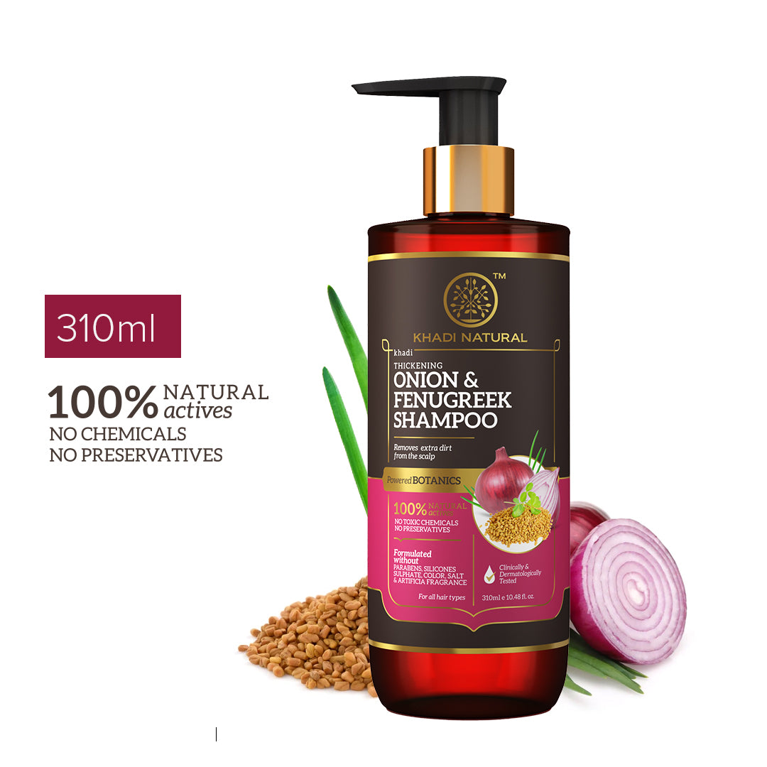 Khadi Natural Onion & Fenugreek Hair Cleanser- Paraben Free-310 ml