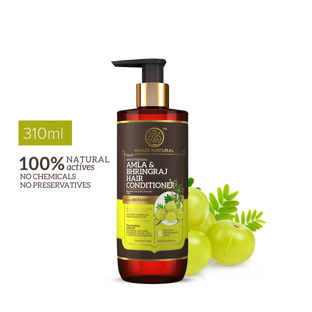 Khadi Natural Amla & Bhringraj Hair Conditioner - Paraben, Silicones, Sulphate, Color, Salt & Artificial Fragrance Free-310 ml