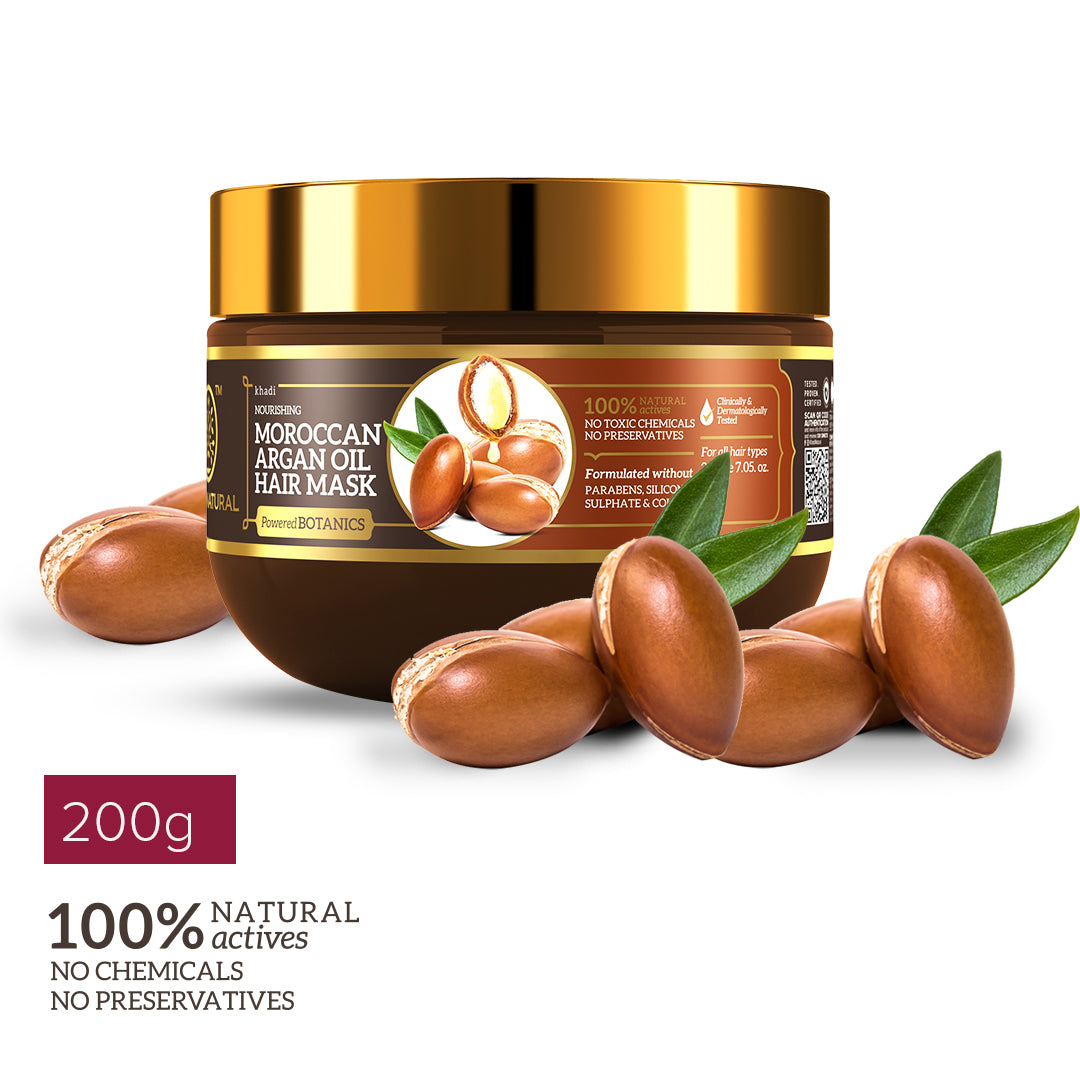 Khadi Natural Moroccan Argan Oil Hair Mask | For Frizzy Hair | Restores Shine & Lustre (BUY2GET2)