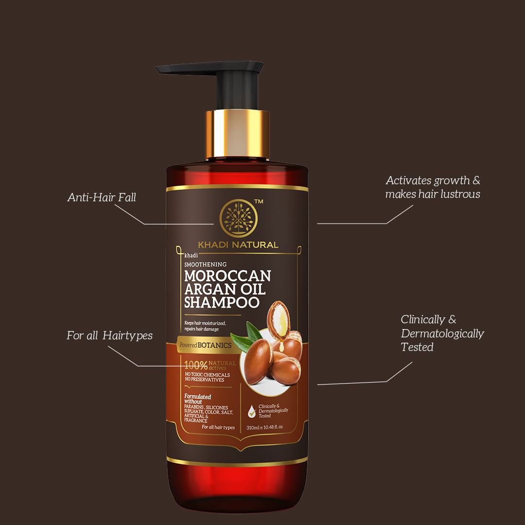 Khadi Natural Moroccan Argan Hair Shampoo (Sulphate free ) 310 ml (Buy 3 Products & Get Rs.300 Off)