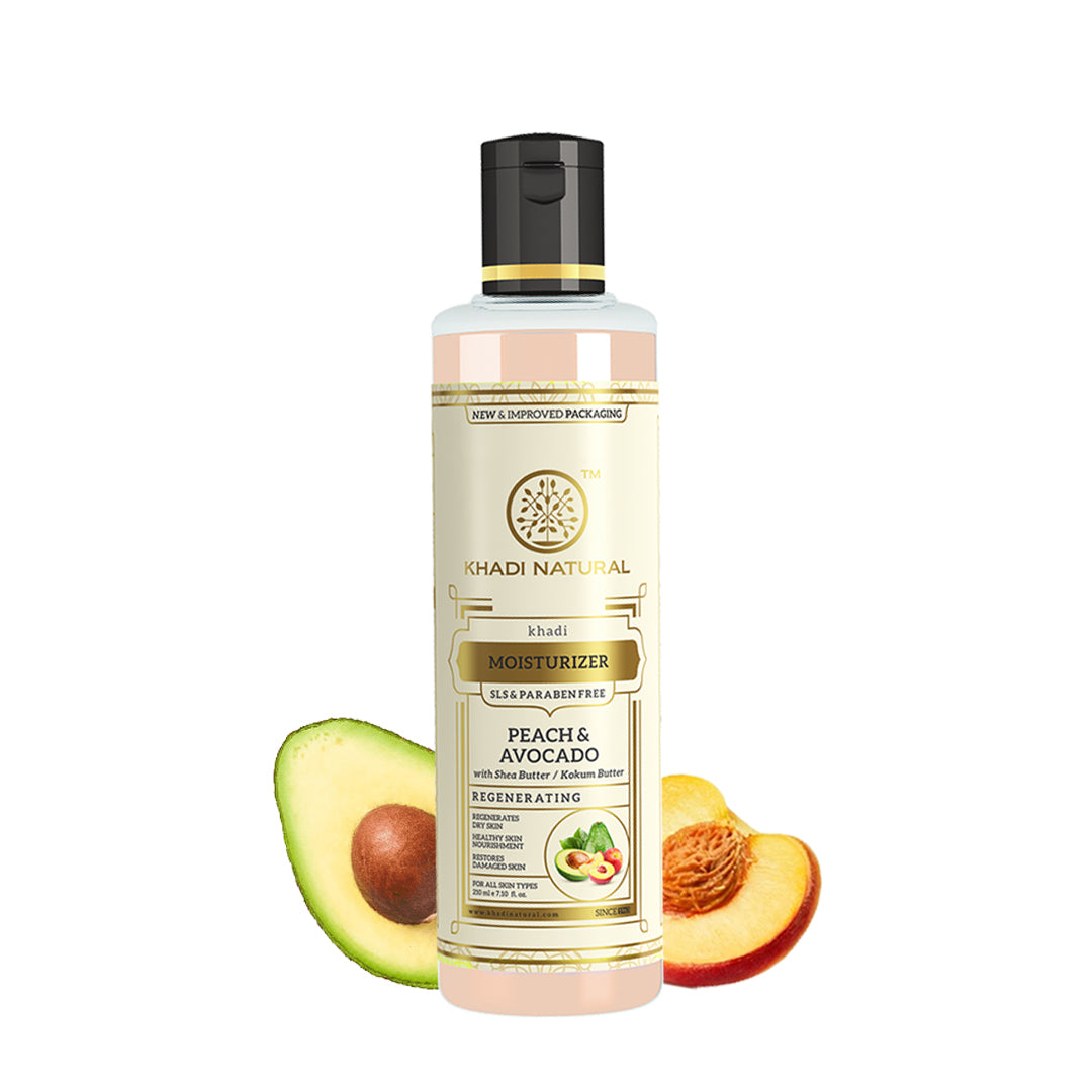 Khadi Natural Peach Avocado Moisturizer with SLS & Paraben Free -210 ml