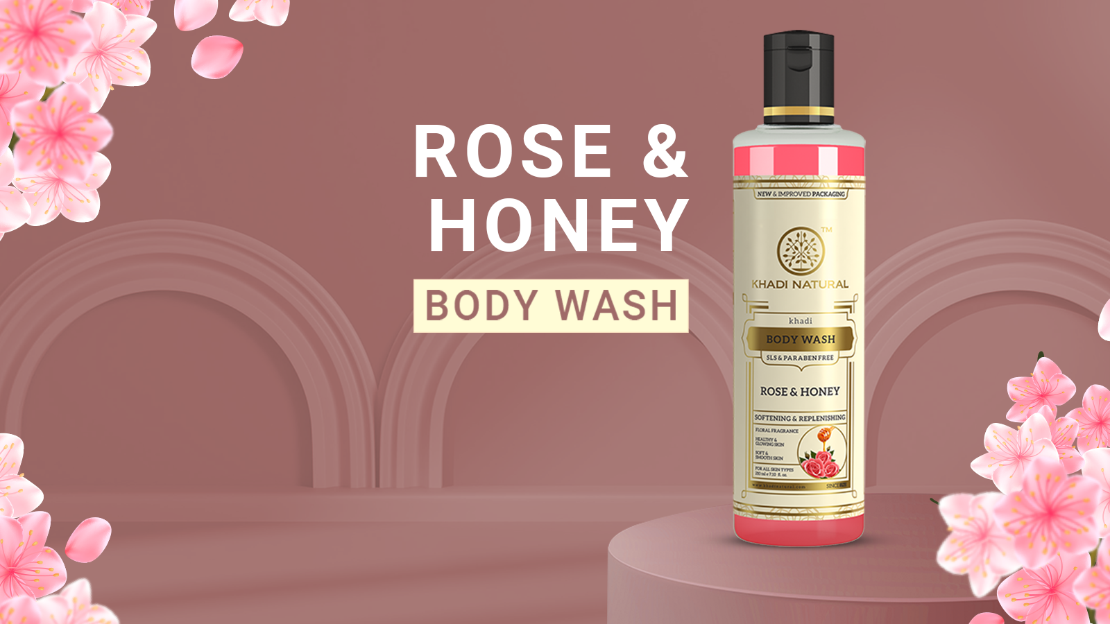 Khadi Natural Rose And Honey Body Wash- Sls & Paraben Free - 210 ml (Buy 3 Products & Get Rs.300 Off)