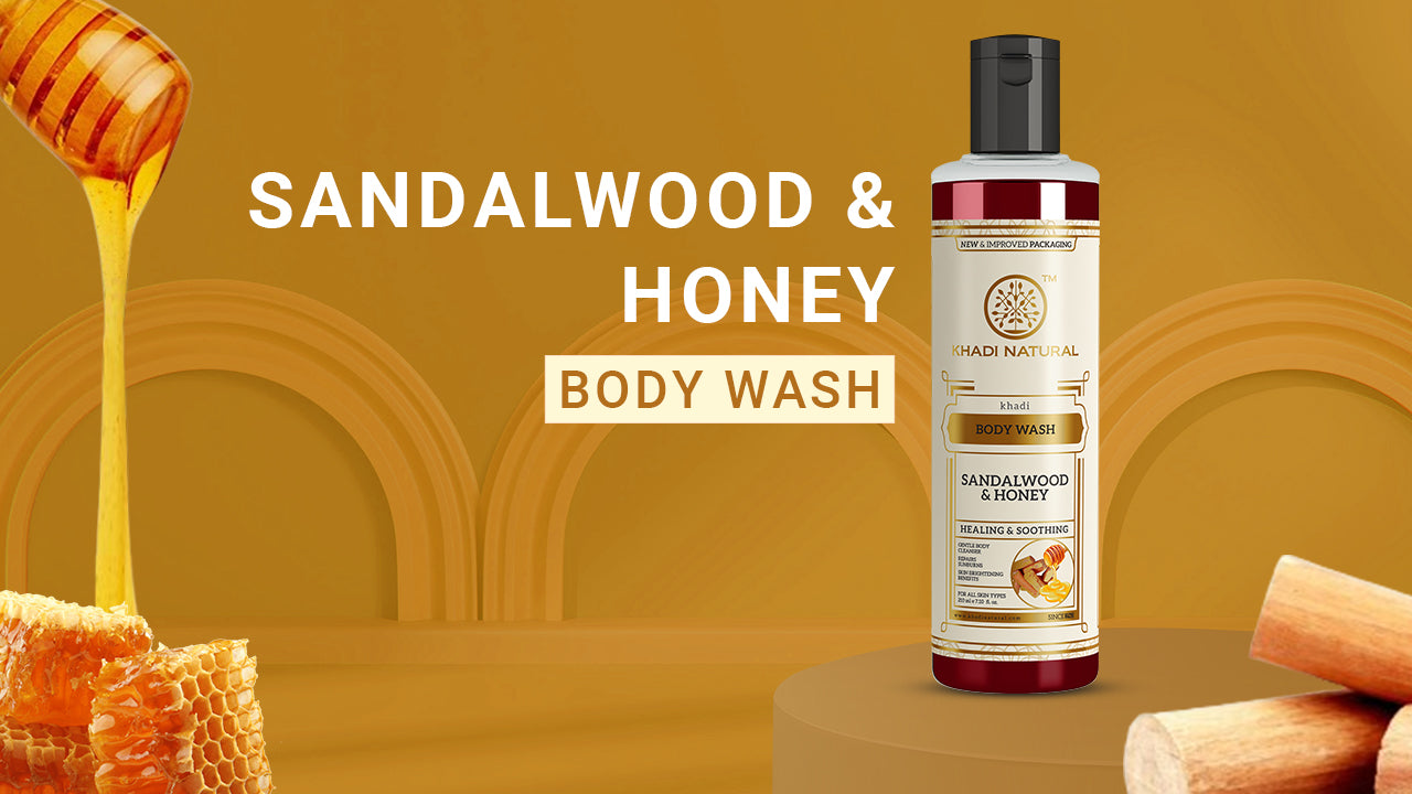 KHADI NATURAL Sandalwood & Honey Body Wash - 210 ml