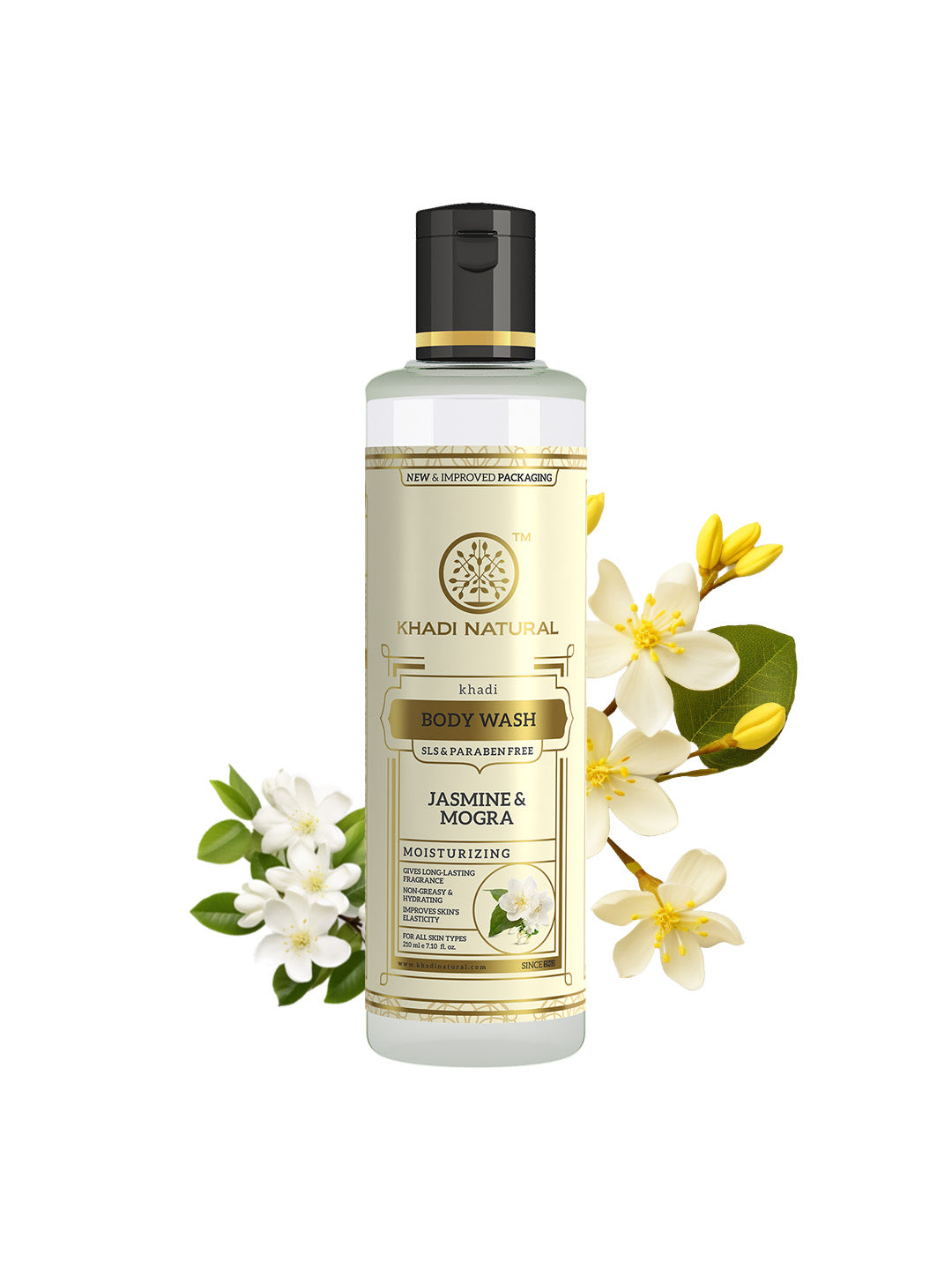 Khadi Natural Jasmine & Mongra Body Wash- Sls & Paraben Free-210 ml