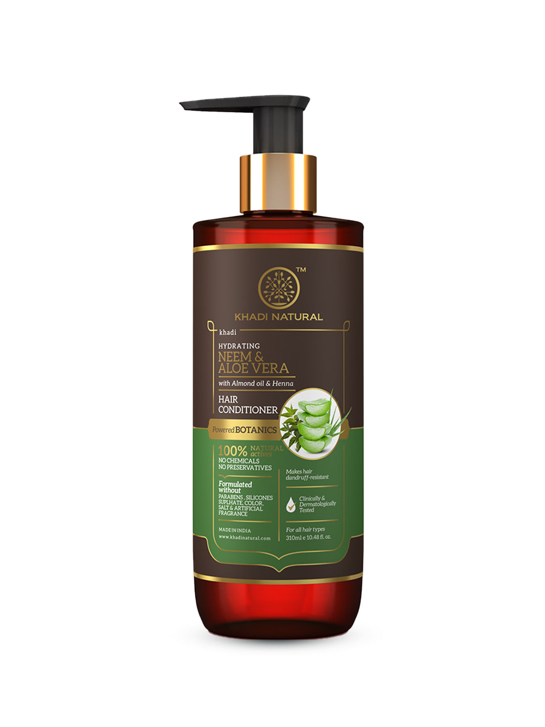 Khadi Natural Neem & Aloe Vera Hair Conditioner - Paraben, Silicones, Sulphate, Color, Salt & Artificial Fragrance Free-310 ml (BUY2GET2)