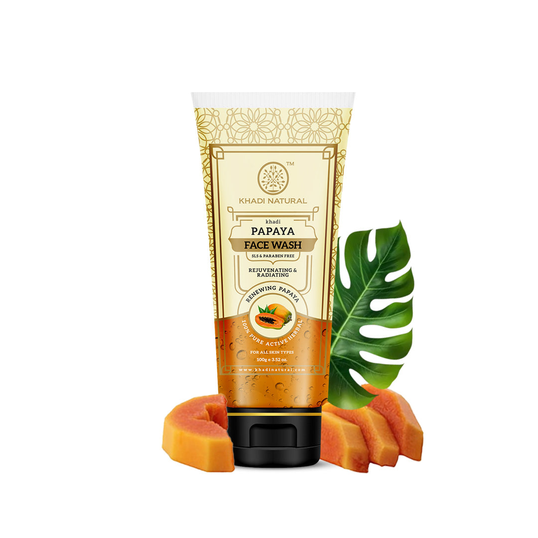 Khadi Natural Papaya Face Wash Sls & Paraben Free-100 g - DEALS