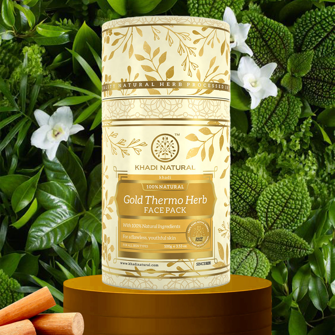 Khadi Natural Gold Thermo Herb (Skin Tightning Face Pack)-100 g (Buy 3 Products & Get Rs.300 Off)