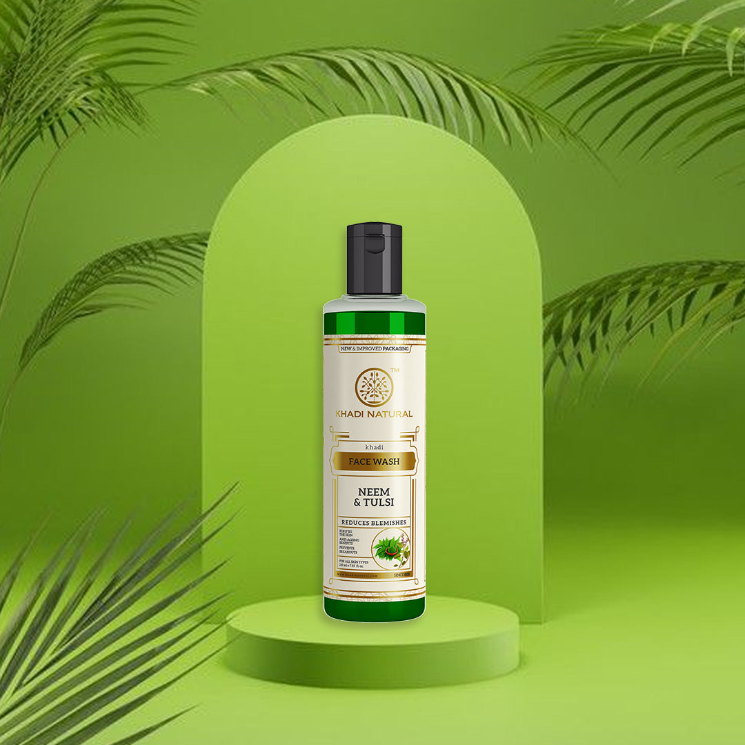 Khadi Natural Neem & Tulsi Face Wash-210 ml (Buy 4 products in Rs.599)