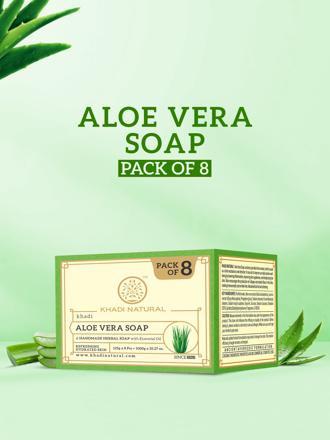 Aloe Vera Soap Value Pack of 8 125 gm