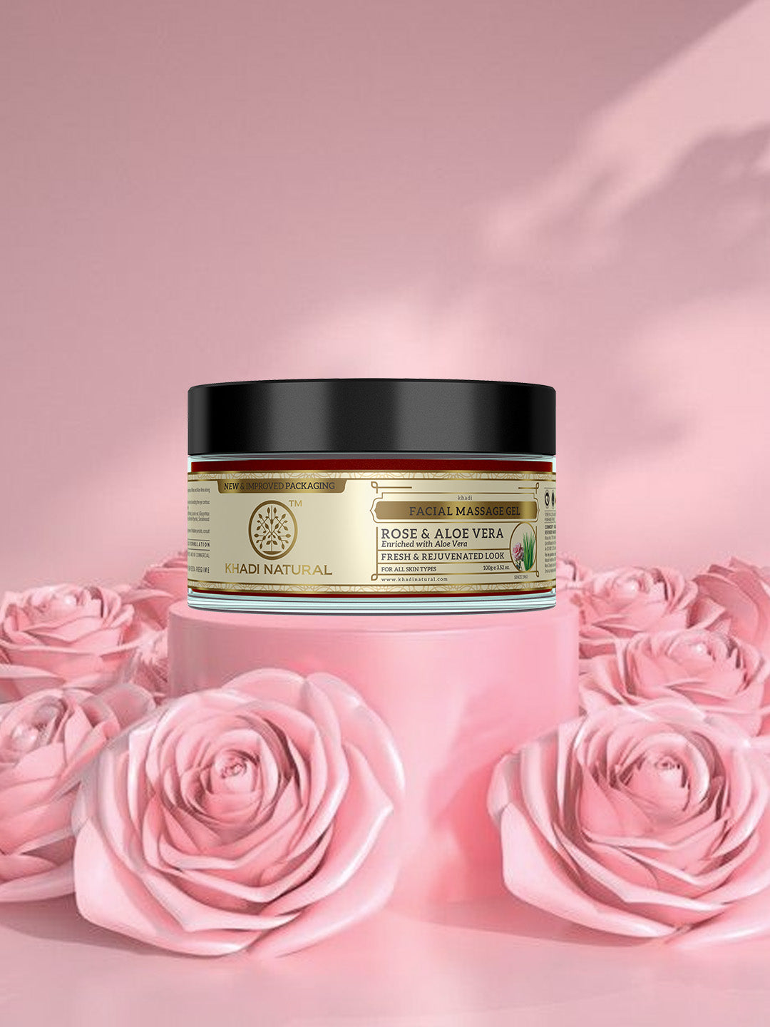 Khadi Natural Rose & Aloevera Facial Massage Gel-100 gm
