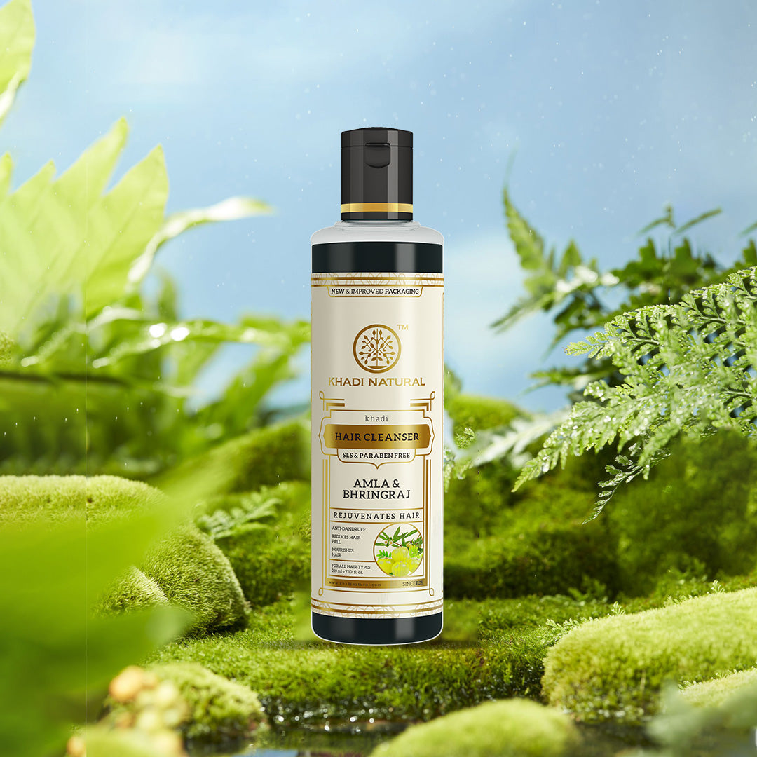 Khadi Natural Herbal Amla & Bhringraj Hair Cleanser- Sls & Paraben Free-210 ml
