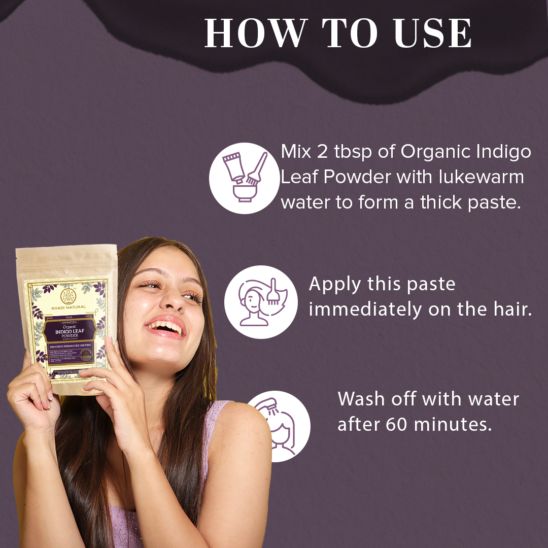 Organic Indigo Leaf Powder - 100% Natural-100 g (Buy 3 Products & Get Rs.300 Off)