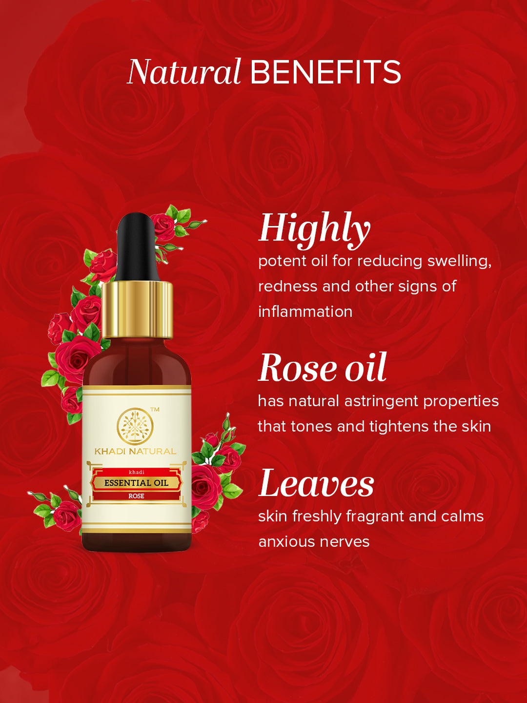 Khadi Natural Rose - Pure Essential Oil - 15 ml (Buy 7 Products & Get Rs.700 Off)