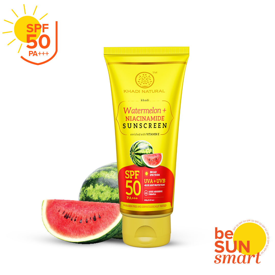 Khadi Natural Watermelon + Niacinamide Sunscreen Aqua Gel SPF 50 PA+++ (Buy 5 Products & Get Rs.500 Off)