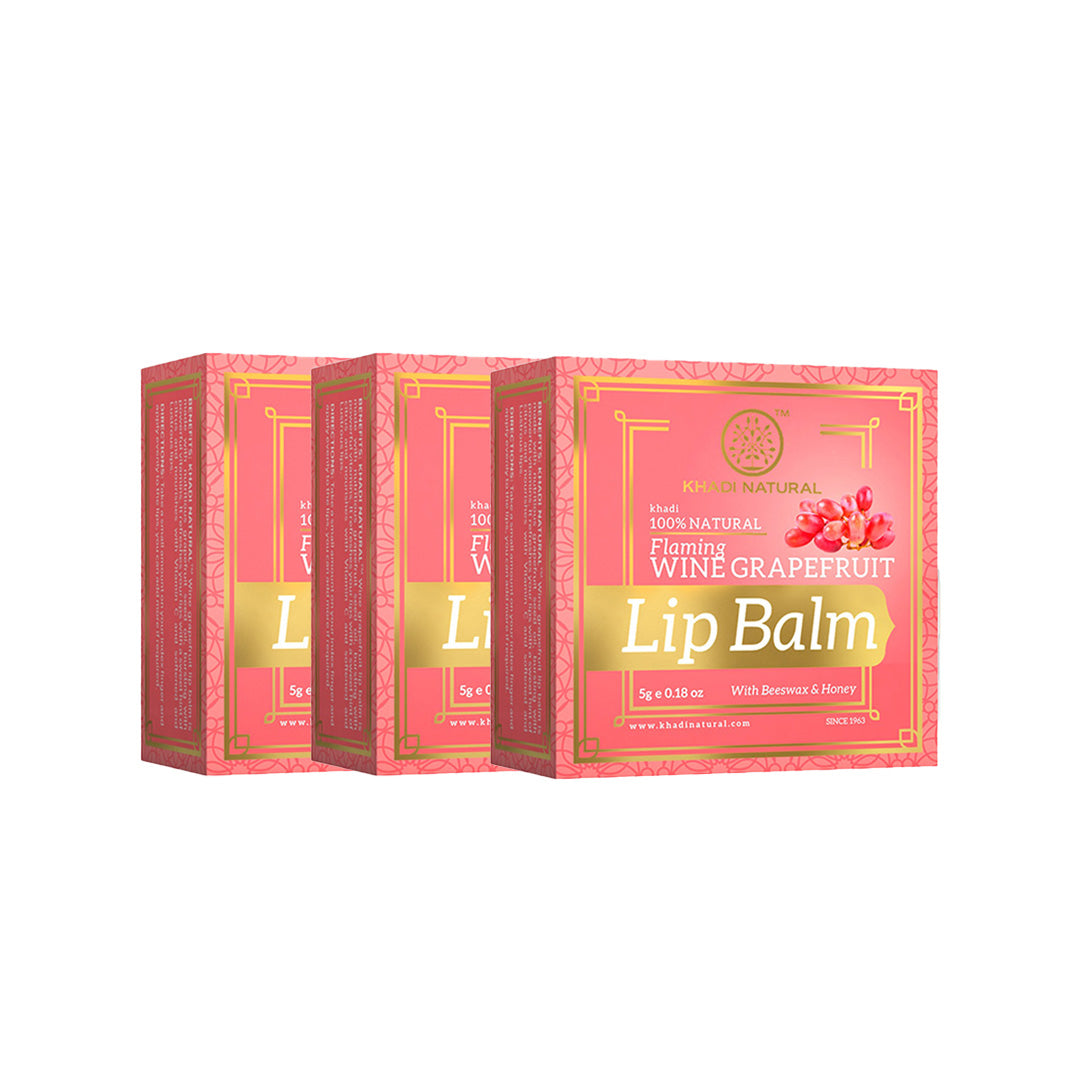 Khadi Natural Wine Grapefruit Lip Balm- With Beeswax & Honey-5 G