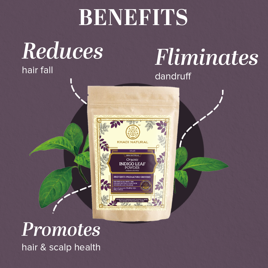 Organic Indigo Leaf Powder - 100% Natural-100 g (Buy 3 Products & Get Rs.300 Off)