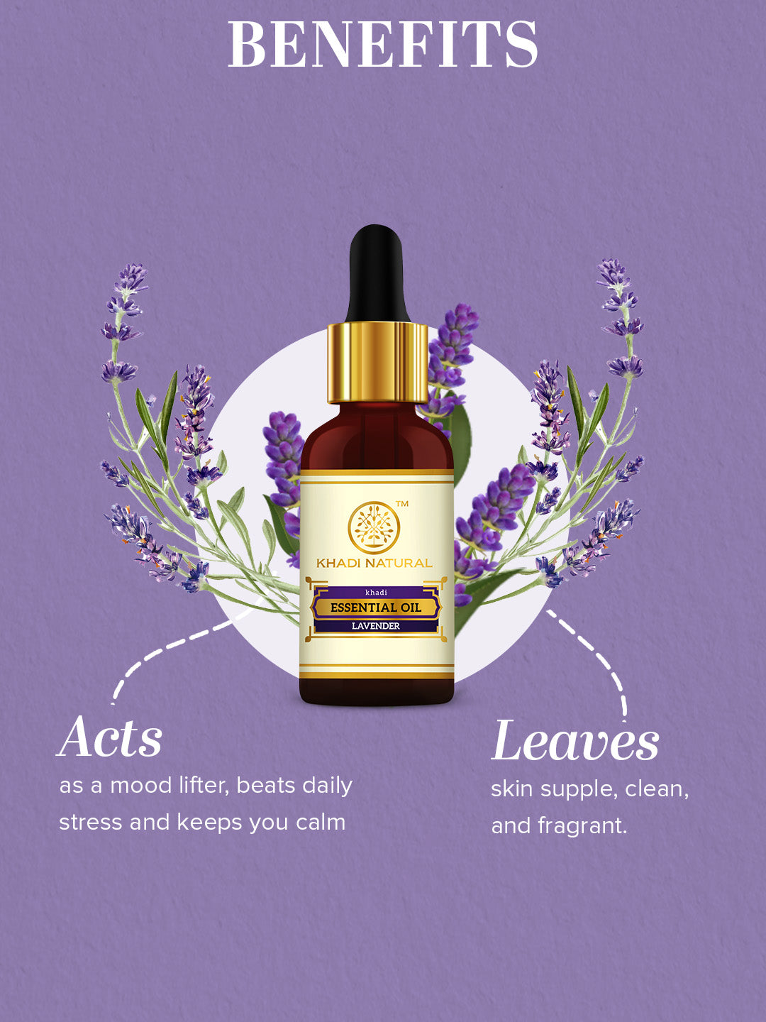 Khadi Natural Lavender Essential Oil- 15 ml (Buy 3 Products & Get Rs.300 Off)