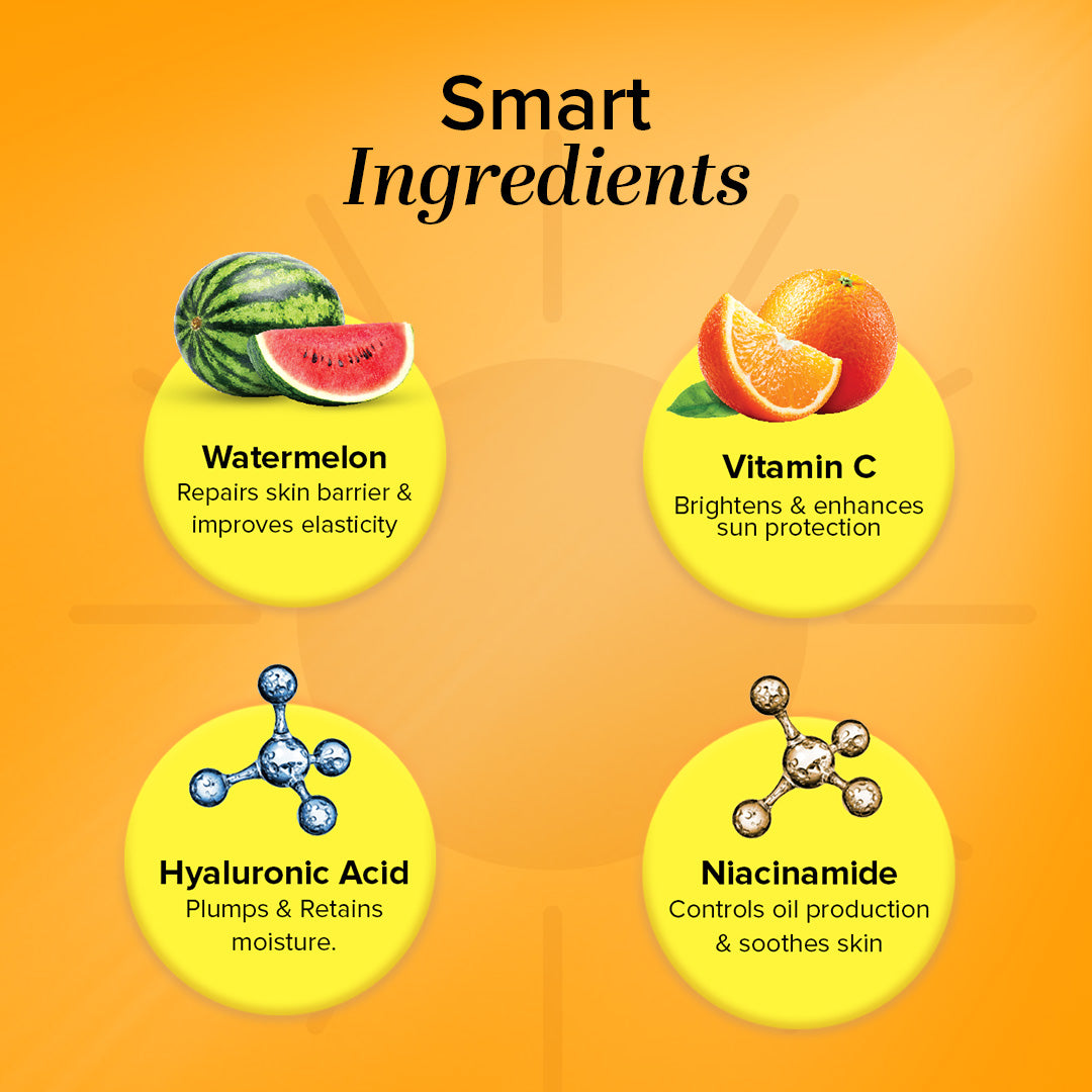 Khadi Natural Vitamin C + Hyaluronic Acid Sunscreen Aqua Gel SPF 50 PA+++ & Watermelon & Niacinamide Sunscreen Aqua Gel SPF 50 PA+++ Combo Pack