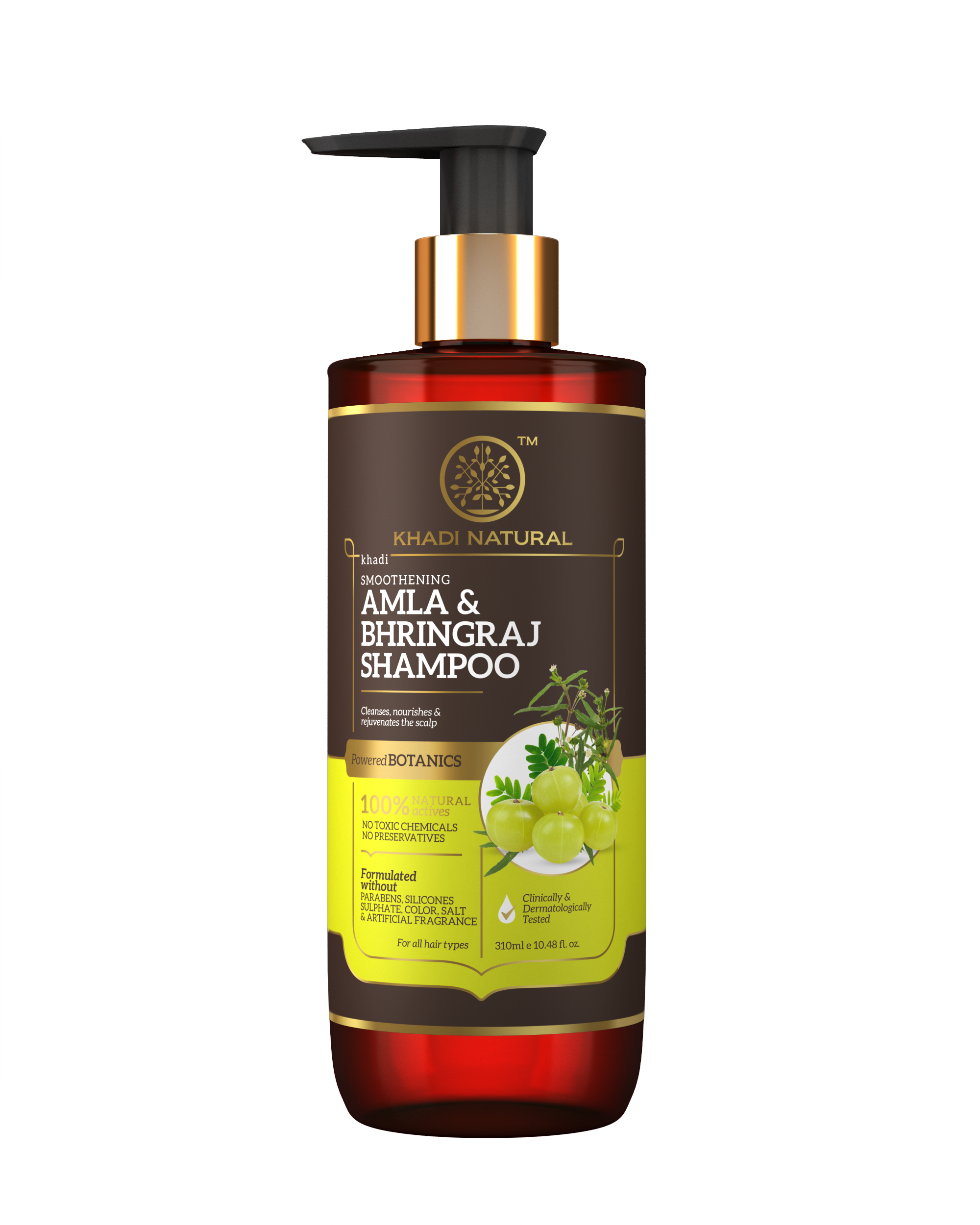 Khadi Natural Amla & Bhringraj Hair Cleanser - Parabens, Silicones, Sulphate, Color, Salt & Artificial Fragrance Free-310 ml (BUY2GET2)