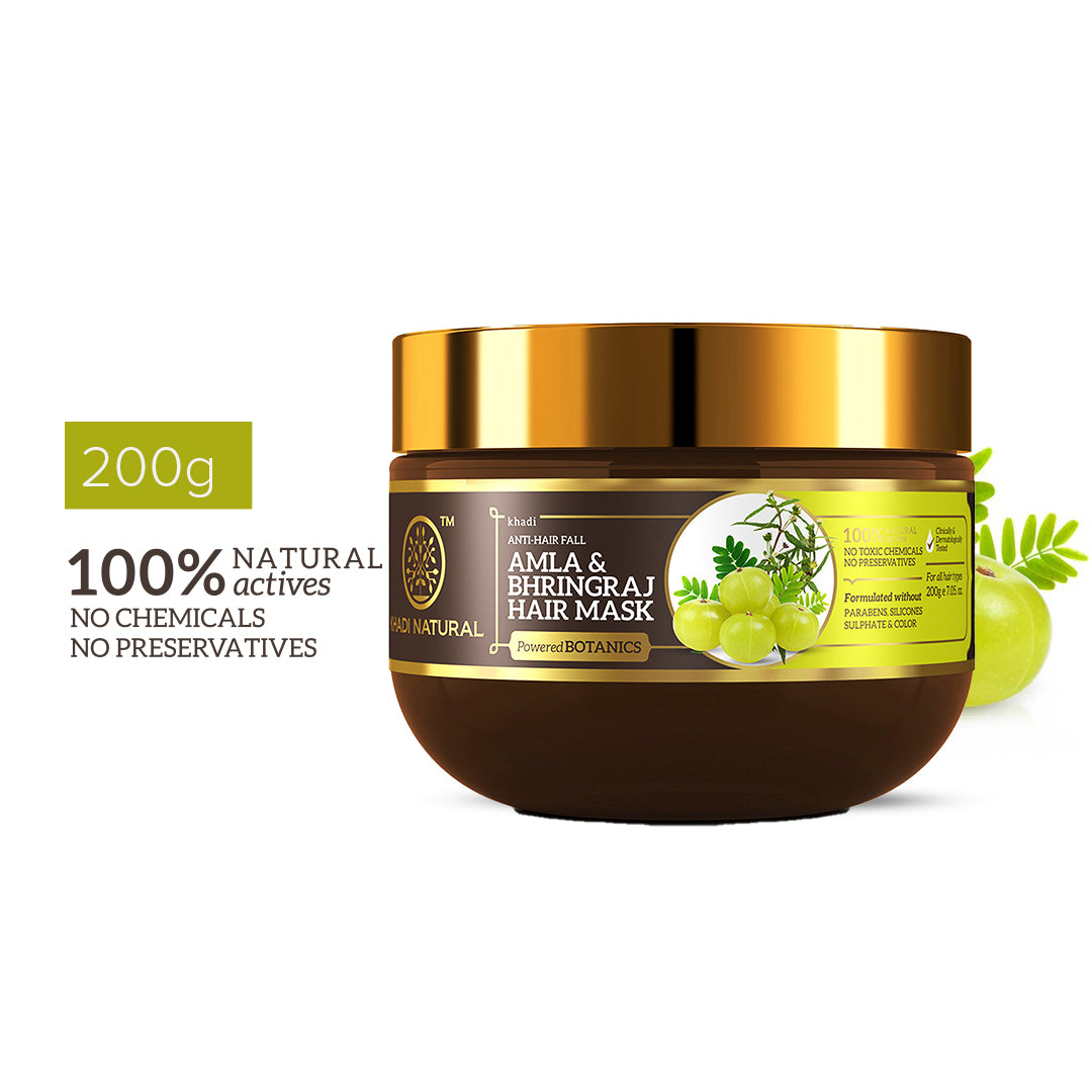 Khadi Natural Amla & Bhringraj Hair Mask - Parabens, Silicones, Sulphate & Color Free-200 g (BUY2GET2)