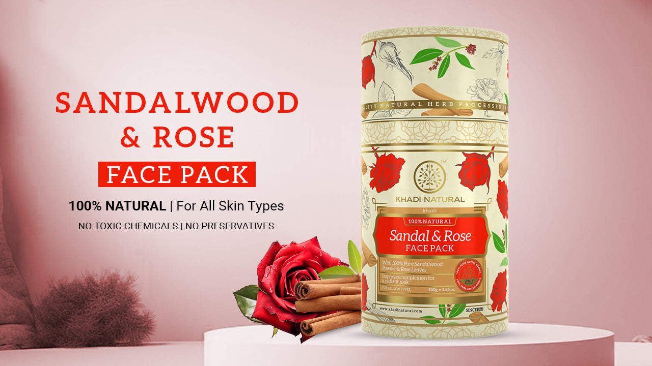 Khadi Natural Sandal & Rose Face Pack - 50 g