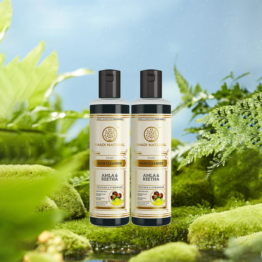 Khadi Natural Amla & Reetha Hair Cleanser - Pack of 2 (Buy 3 Products & Get Rs.300 Off)