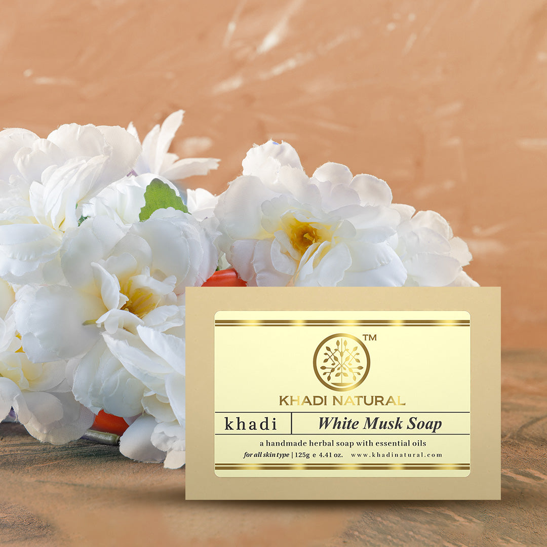 Khadi Natural Herbal White Musk Soap - 125 GM