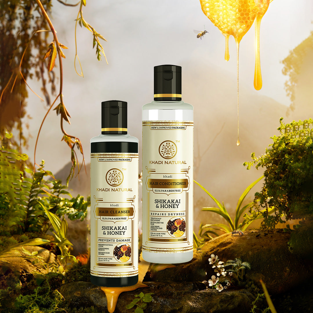 Khadi Natural Shikakai & Honey Cleanser + Conditioner Sls & Paraben Free (BUY2GET2)