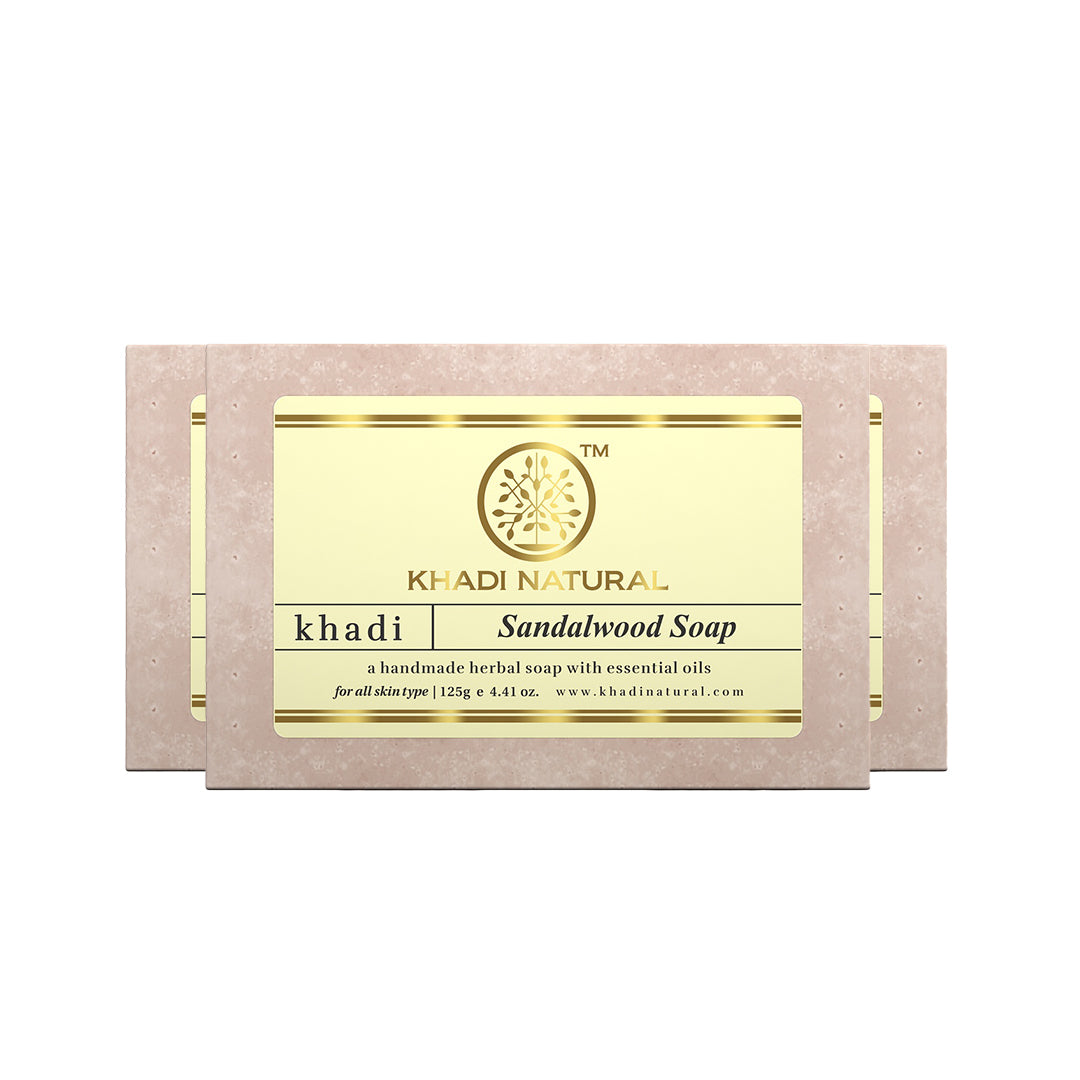 Khadi Natural Sandalwood Soap Pack of 3 (Buy 7 Products & Get Rs.700 Off)