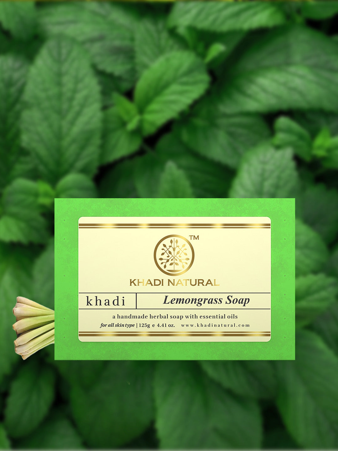 KHADI NATURAL Lemongrass Soap - 125 gm