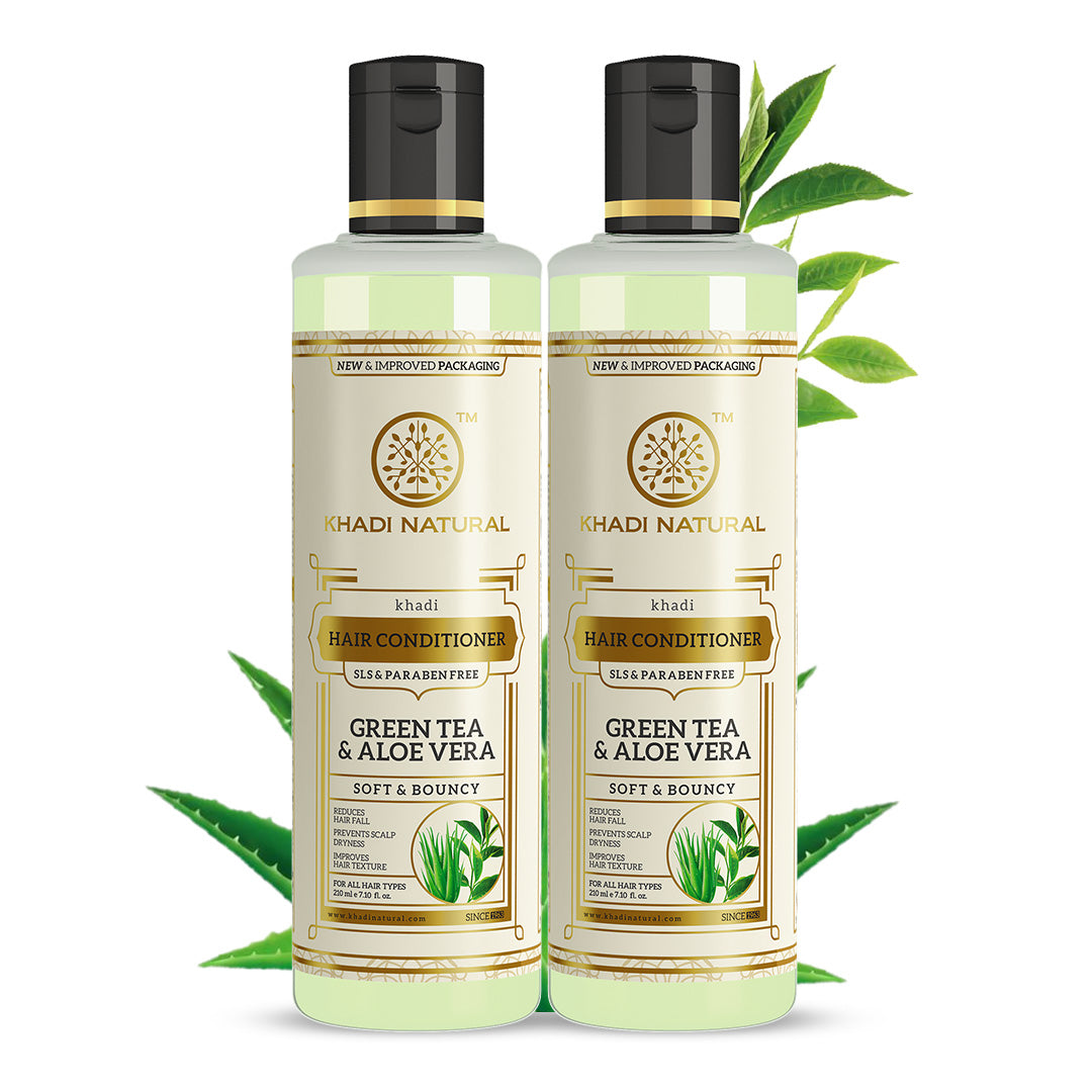 Khadi Natural Green tea and AloeVera conditioner - pack of 2 (Buy 3 Products & Get Rs.300 Off)