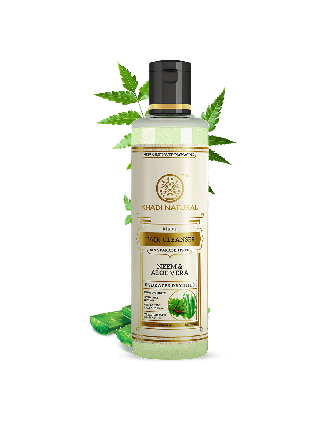 Khadi Natural Neem & Aloevera Herbal Hair Cleanser- Sls & Paraben Free-210 ml