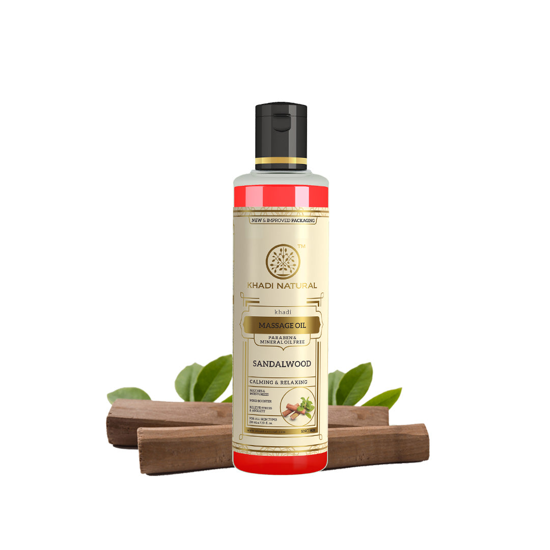 Khadi Natural Sandalwood Massage Oil- Without Mineral Oil-210 ml