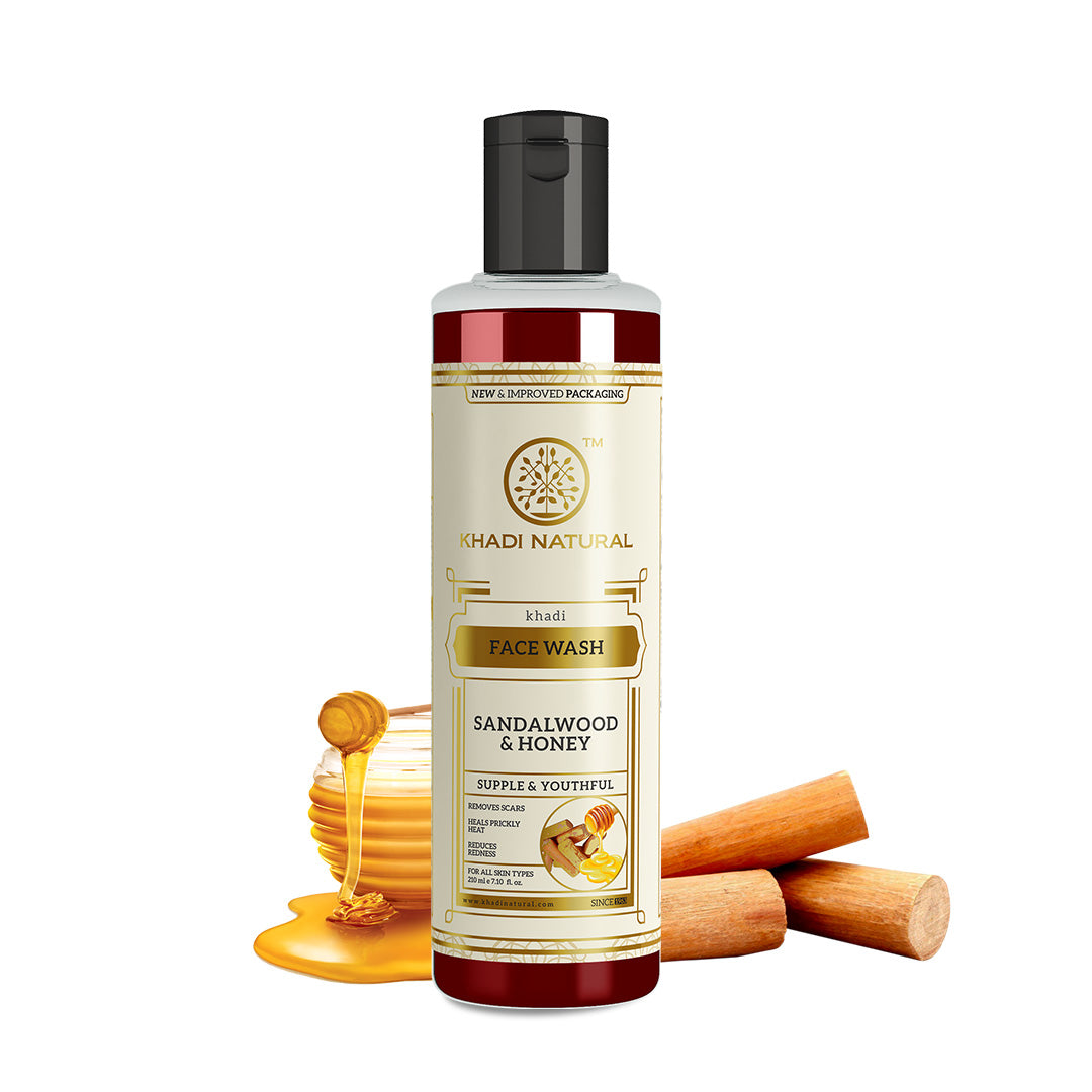 Khadi Natural Sandalwood & Honey Face Wash-210 ml (Buy 4 products in Rs.599)