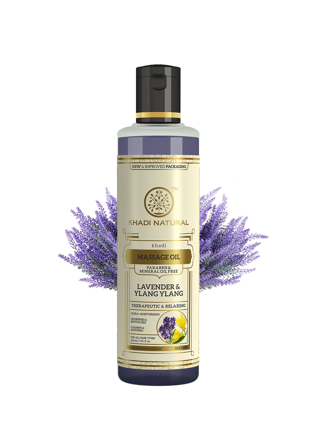 Khadi Natural Lavender & Ylang Ylang Massage Oil Paraben Mineral Oil Free 210 ml