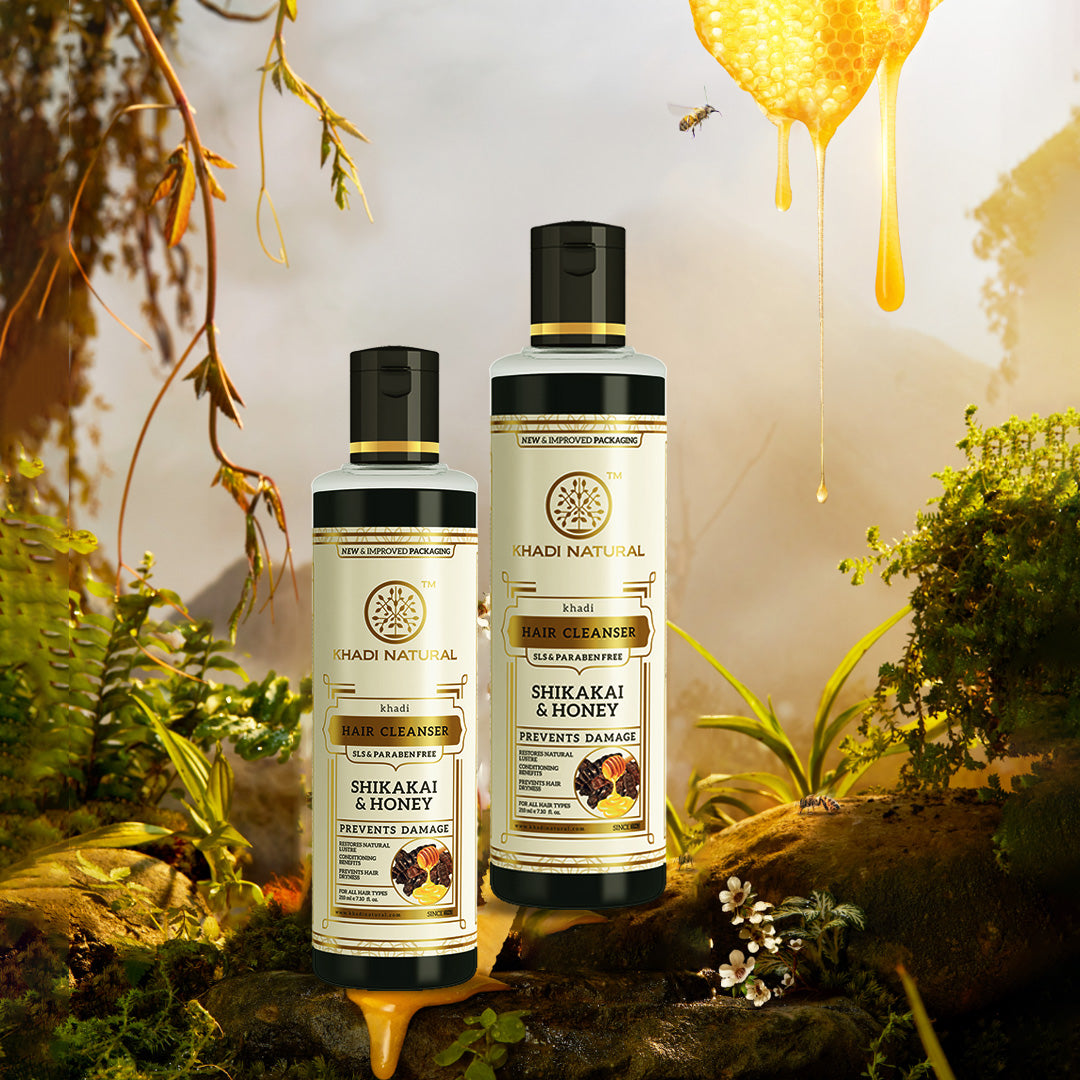 Khadi Natural Shikakai & Honey Hair Cleanser - Sls & Paraben Free-210 ml (Buy 7 Products & Get Rs.700 Off)