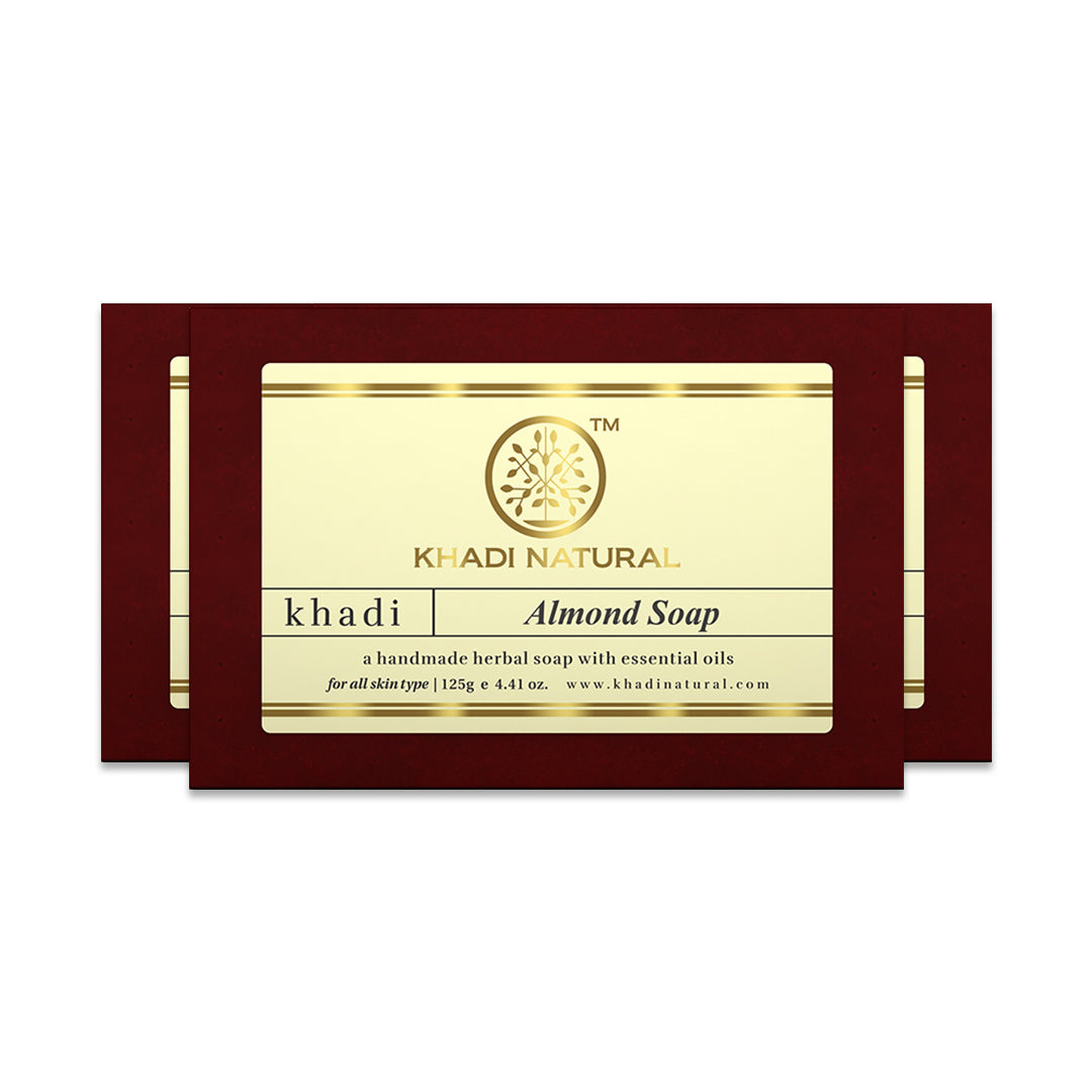 Khadi Natural Almond Soap (Pack of 3) (Buy 3 Products & Get Rs.300 Off)