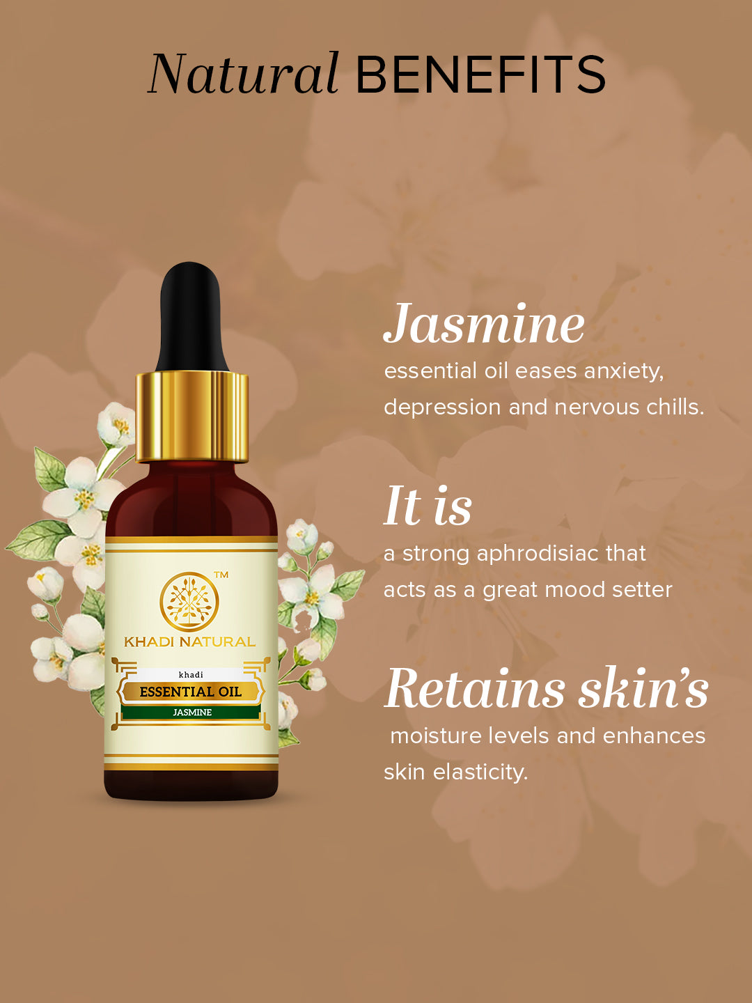 Khadi Natural Jasmine - Pure Essential Oil- 15 ml (Buy 3 Products & Get Rs.300 Off)