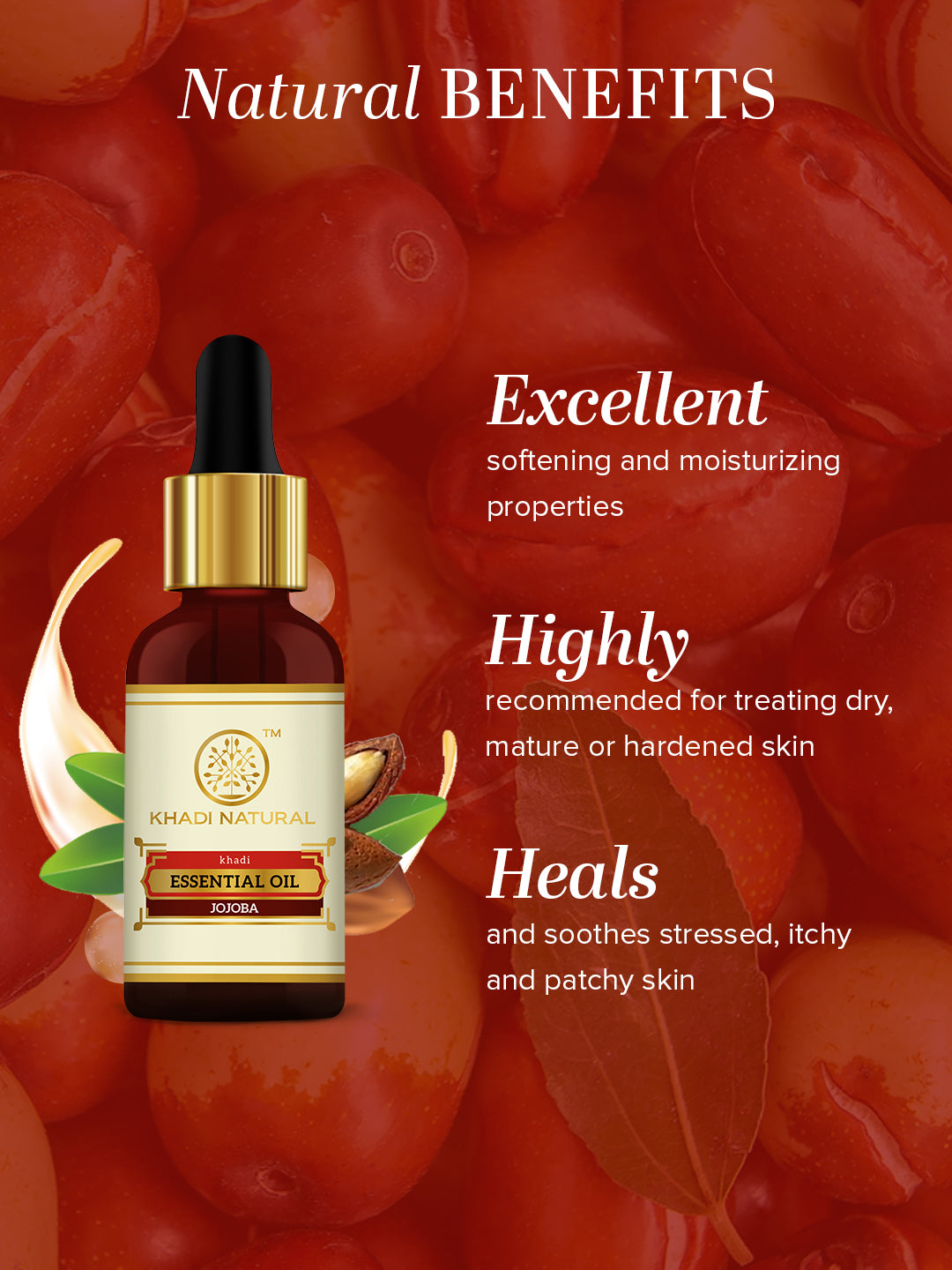 Khadi Natural Jojoba - Pure Essential Oil - 15 ml (Buy 3 Products & Get Rs.300 Off)