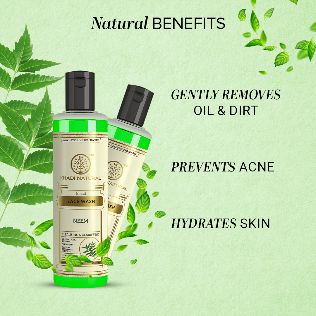 Khadi Natural Neem Face Wash 210 ml (Buy 4 products in Rs.599)