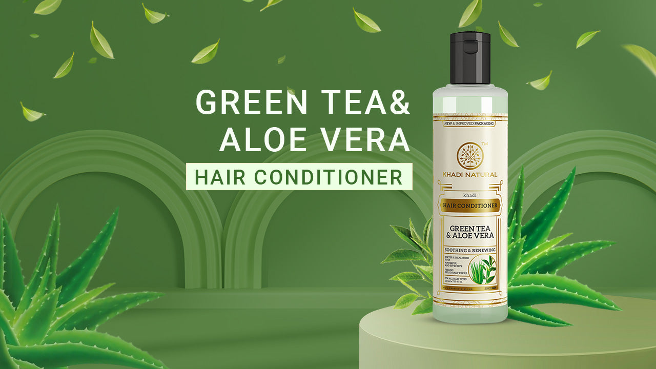 Khadi Natural Herbal Greentea & Aloevera Hair Conditioner-210 ml