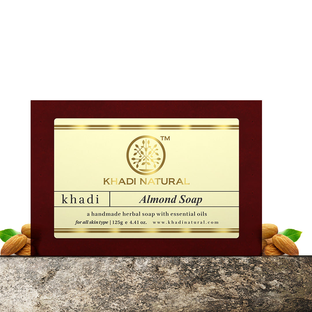 Khadi Natural Almond Soap (Pack of 3) (Buy 3 Products & Get Rs.300 Off)