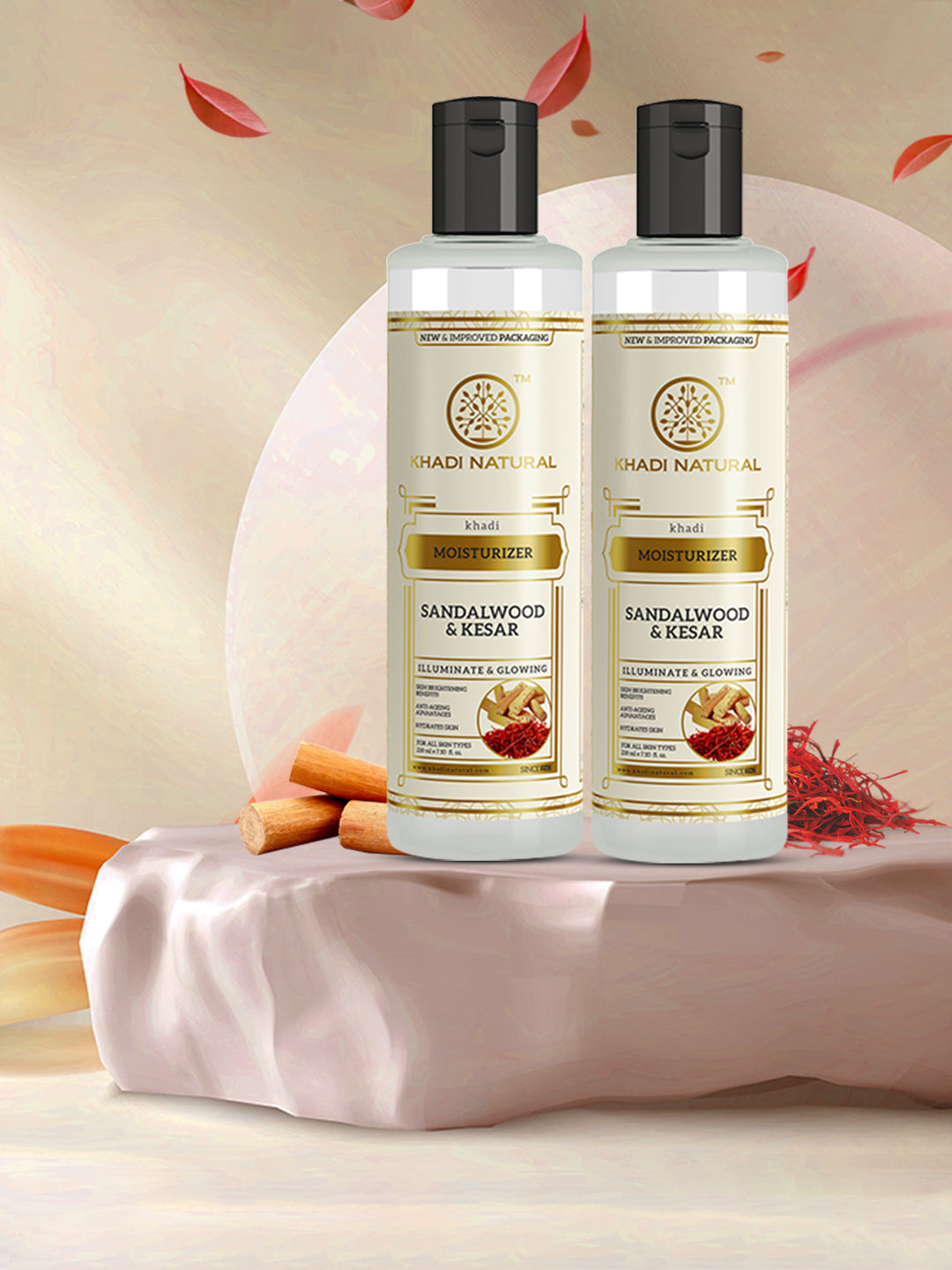 Khadi Natural Sandalwood and kesar Moisturizer- pack of 2 (Buy 5 Products & Get Rs.500 Off)