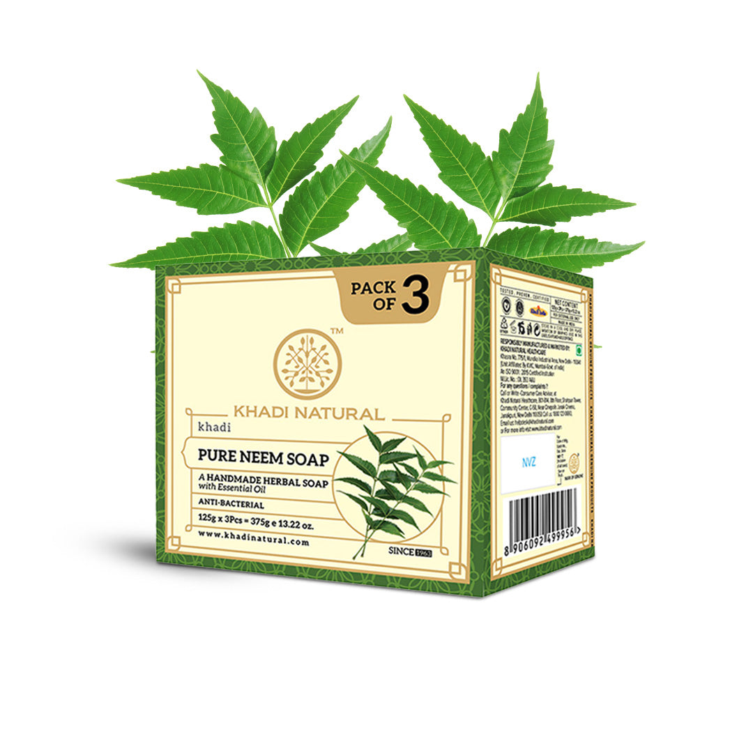Khadi Natural Herbal Pure Neem Soap 125 g (Pack Of 3)