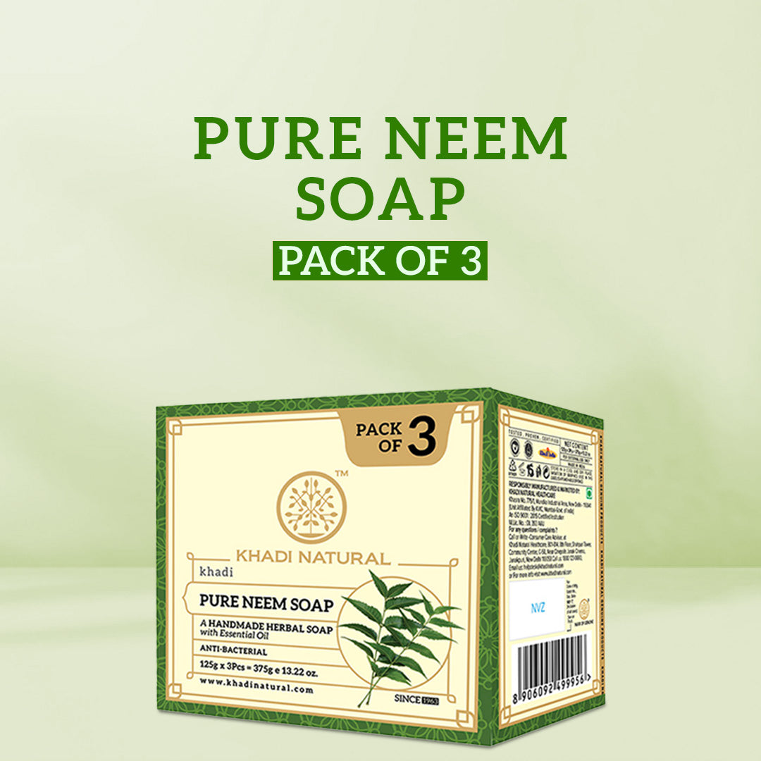 Khadi Natural Herbal Pure Neem Soap 125 g (Pack Of 3)