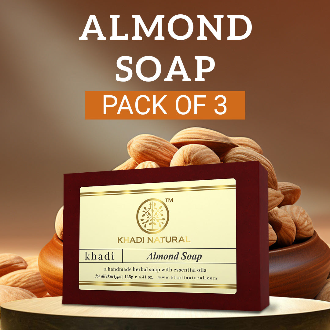 Khadi Natural Almond Soap (Pack of 3)