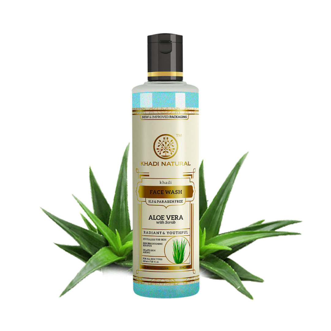 Khadi Natural Aloevera Face Wash With Scrub (Sls & Paraben Free) - 210 ml