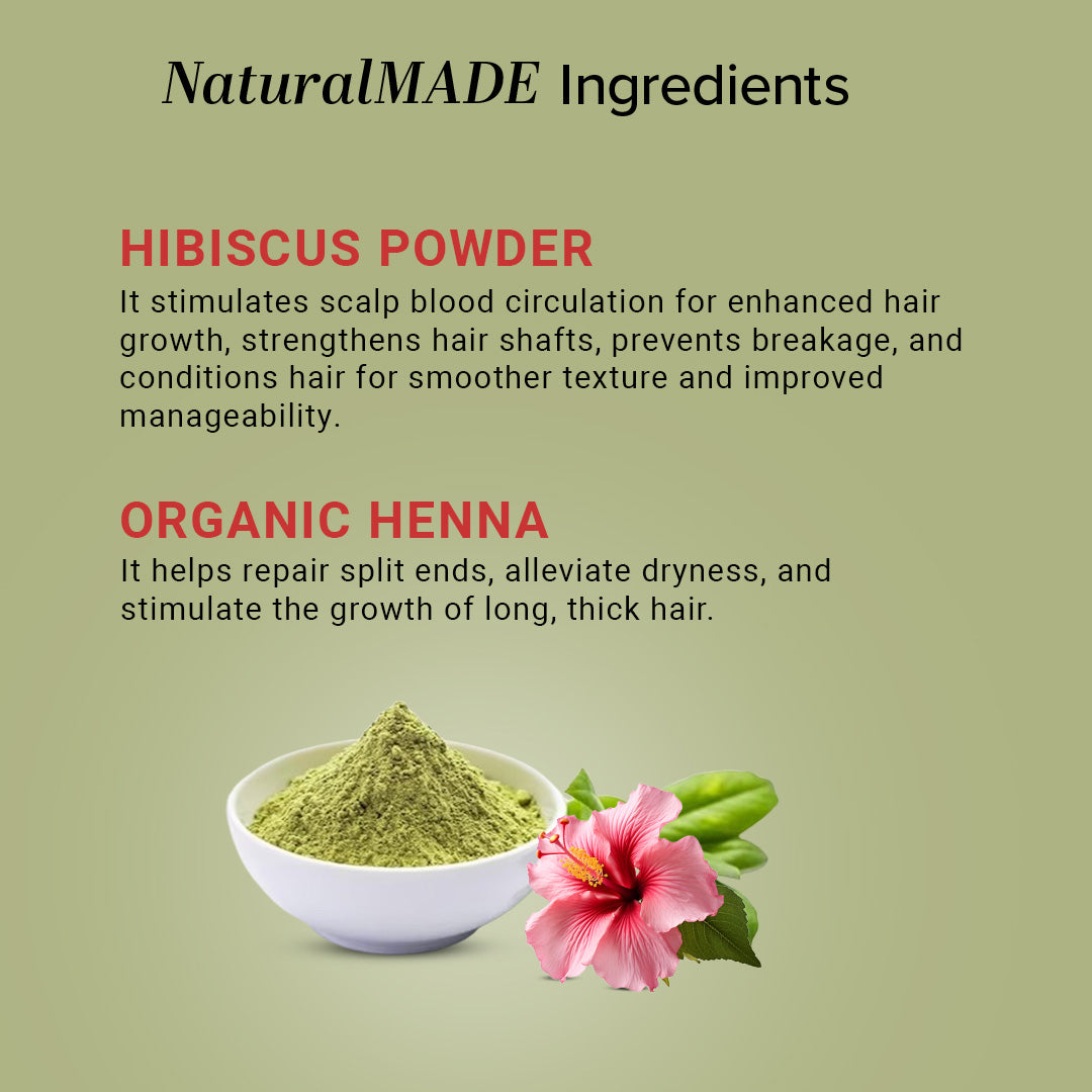 Organic Henna & Hibiscus Flower Powder - 100% Natural-100 g (Buy 3 Products & Get Rs.300 Off)