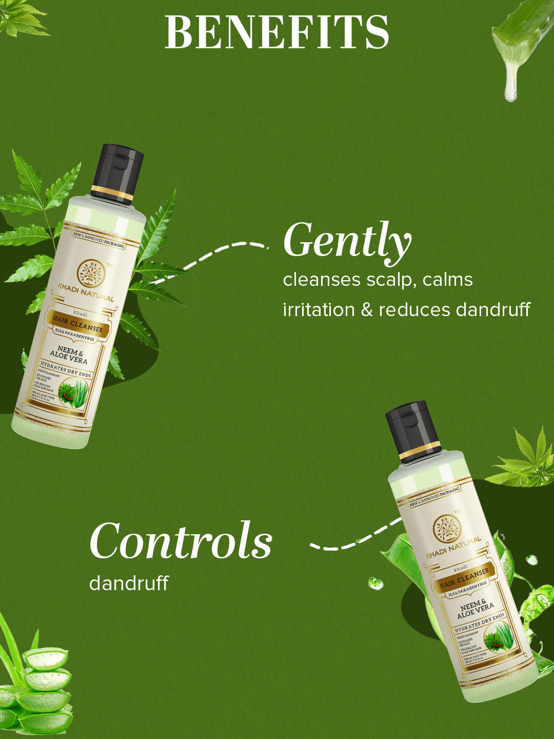 Khadi Natural Neem & Aloevera Herbal Hair Cleanser- Sls & Paraben Free-210 ml (Buy 3 Products & Get Rs.300 Off)